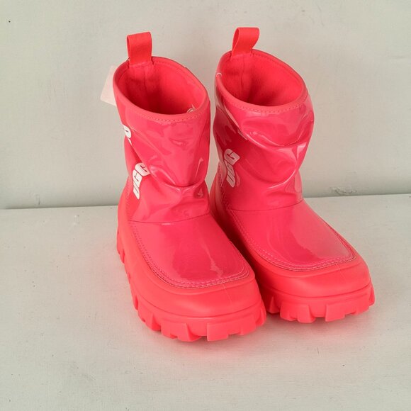 Youth Size 5 - UGG Classic BRELLAH MINI Rain/Winter Girls Boots - Super Coral - Picture 3 of 6